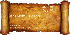 Kripkó Petra névjegykártya